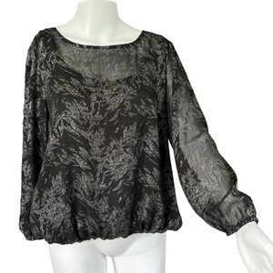 Ann Taylor Factory - Womens Sheer Longsleeve Built-in Tank Sz. MP